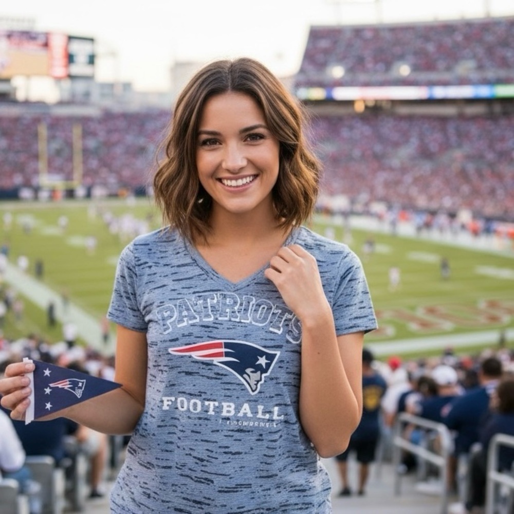NFL Team Apparel Patriots V-Neck Tee